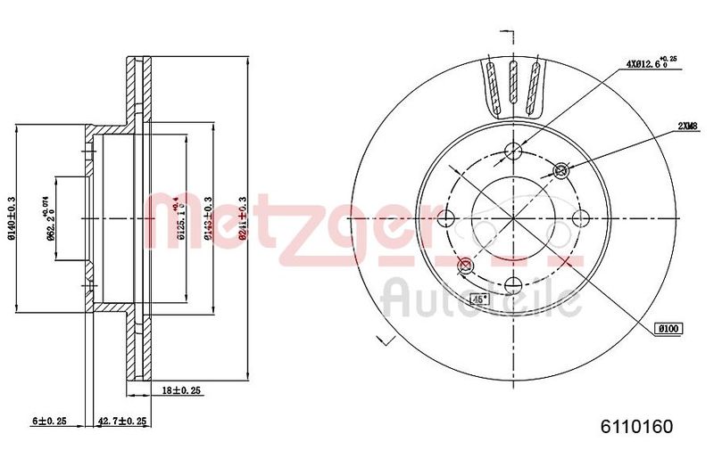 METZGER AUTOTEILE 6110160 Brake Disc