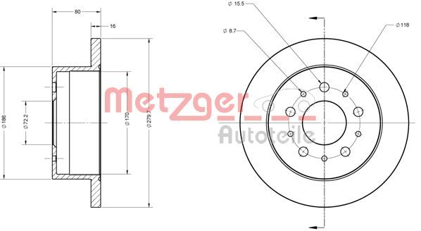 METZGER AUTOTEILE 6110163 Brake Disc