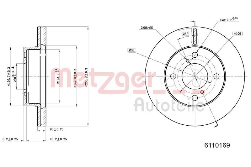 METZGER AUTOTEILE 6110169 Brake Disc