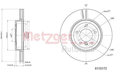 Brake Disc METZGER AUTOTEILE 6110172