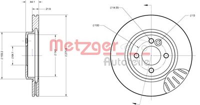 Brake Disc METZGER AUTOTEILE 6110207