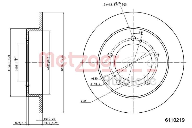 METZGER AUTOTEILE 6110219 Brake Disc