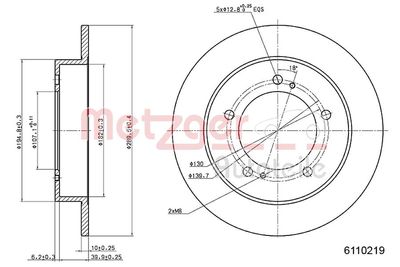 Brake Disc METZGER AUTOTEILE 6110219