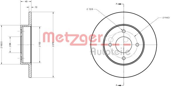 METZGER AUTOTEILE 6110220 Brake Disc