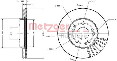 Brake Disc METZGER AUTOTEILE 6110223