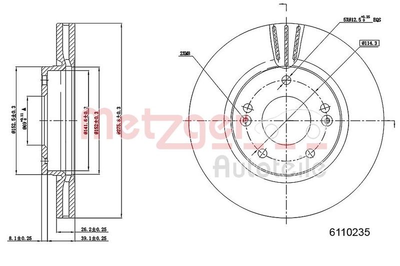 METZGER AUTOTEILE 6110235 Brake Disc