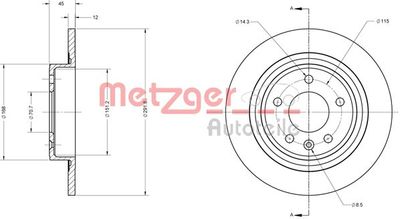 Brake Disc METZGER AUTOTEILE 6110247