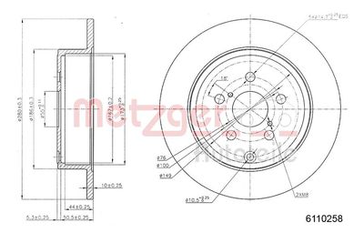 Brake Disc METZGER AUTOTEILE 6110258
