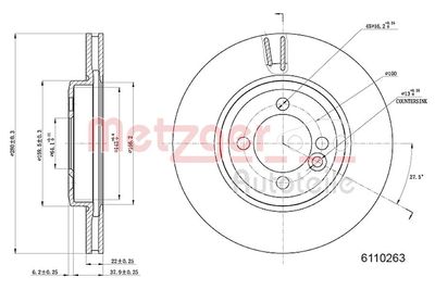 Brake Disc METZGER AUTOTEILE 6110263