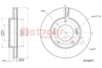 Brake Disc METZGER AUTOTEILE 6110271