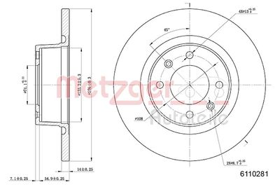 Brake Disc METZGER AUTOTEILE 6110281