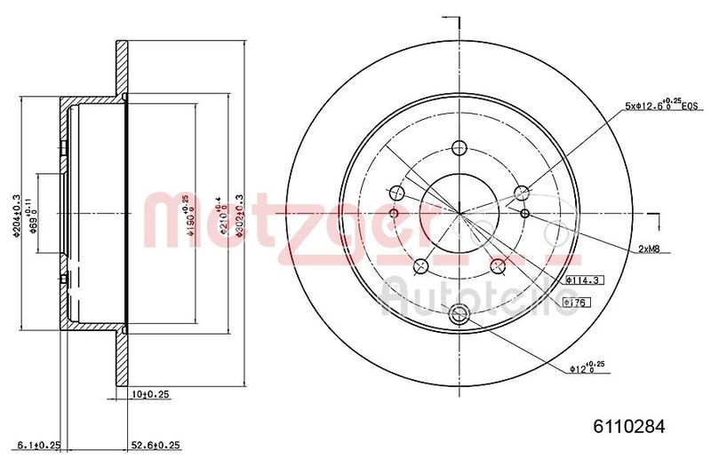 METZGER AUTOTEILE 6110284 Brake Disc