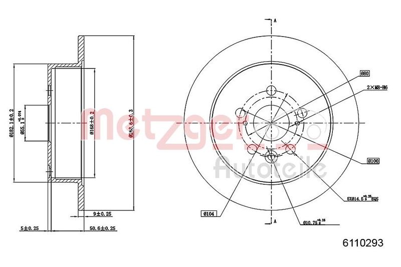 METZGER AUTOTEILE 6110293 Brake Disc