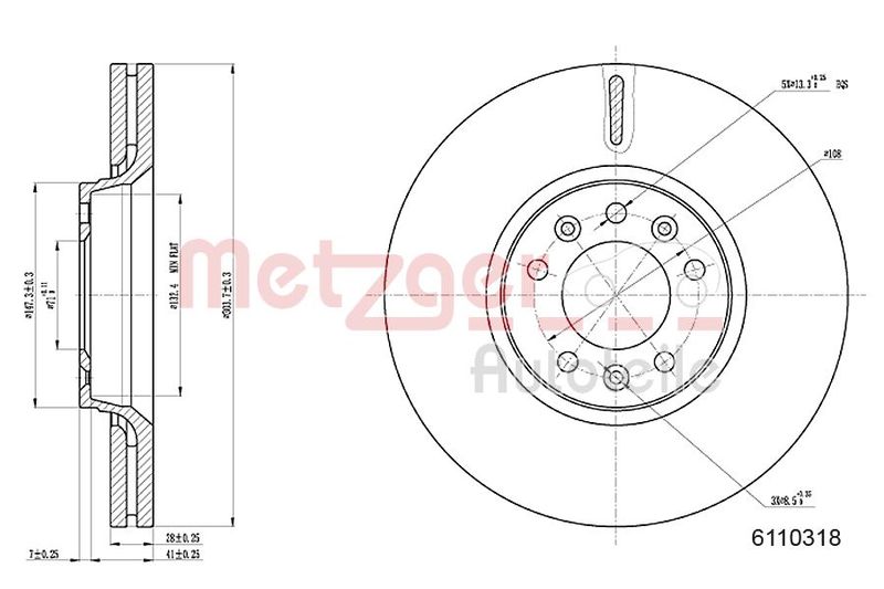 METZGER AUTOTEILE 6110318 Brake Disc