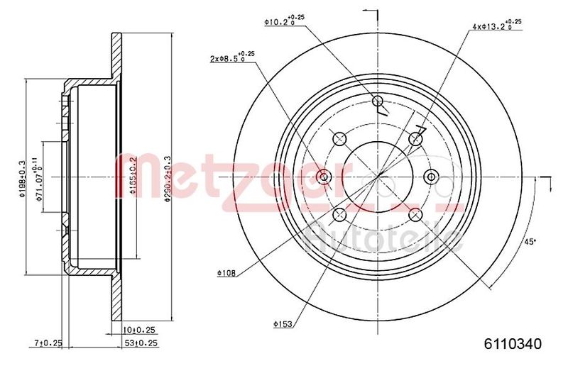 METZGER AUTOTEILE 6110340 Brake Disc