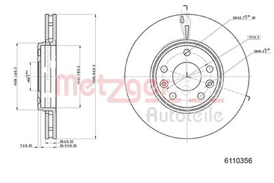 Brake Disc METZGER AUTOTEILE 6110356