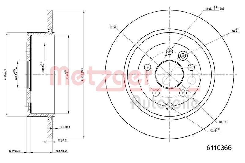 METZGER AUTOTEILE 6110366 Brake Disc