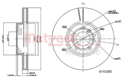 Brake Disc METZGER AUTOTEILE 6110380
