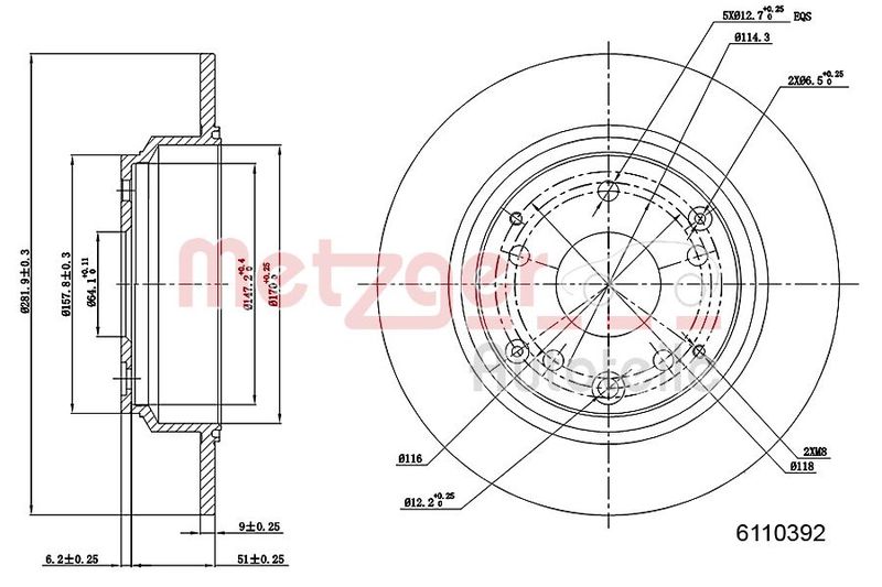 METZGER AUTOTEILE 6110392 Brake Disc