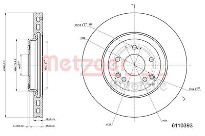 Brake Disc METZGER AUTOTEILE 6110393