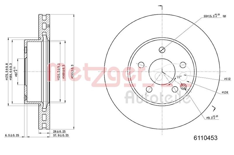 METZGER AUTOTEILE 6110453 Brake Disc