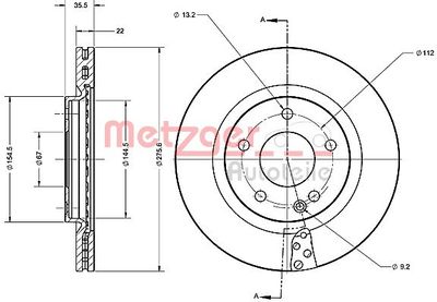 Brake Disc METZGER AUTOTEILE 6110479