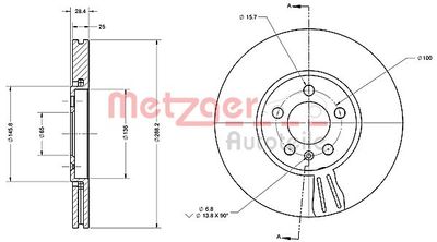Brake Disc METZGER AUTOTEILE 6110483
