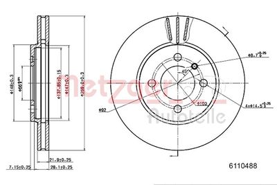 Brake Disc METZGER AUTOTEILE 6110488