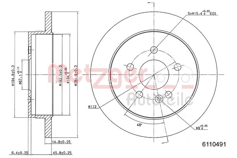 METZGER AUTOTEILE 6110491 Brake Disc