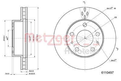 Brake Disc METZGER AUTOTEILE 6110497