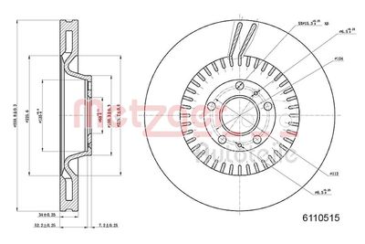 Brake Disc METZGER AUTOTEILE 6110515