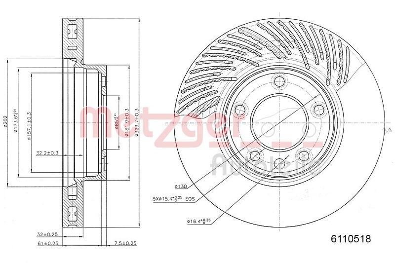 METZGER AUTOTEILE 6110518 Brake Disc