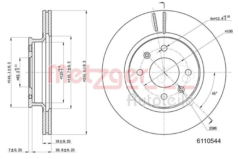 METZGER AUTOTEILE 6110544 Brake Disc