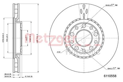 Brake Disc METZGER AUTOTEILE 6110558