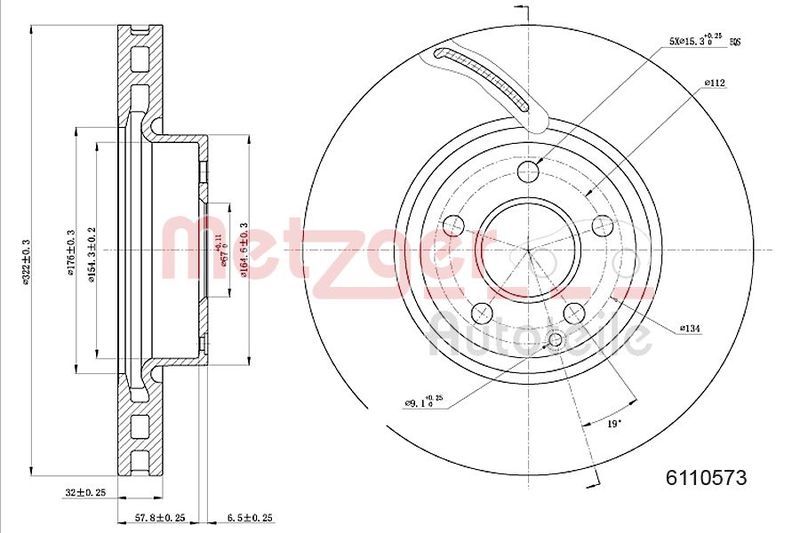 METZGER AUTOTEILE 6110573 Brake Disc