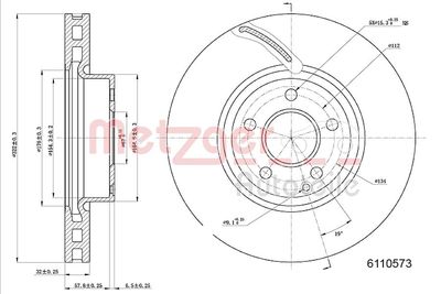 Brake Disc METZGER AUTOTEILE 6110573