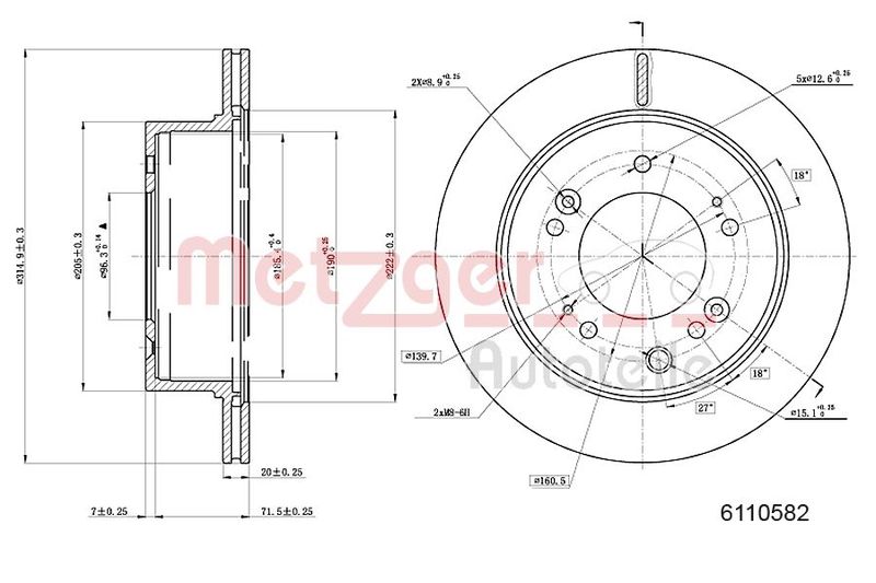 METZGER AUTOTEILE 6110582 Brake Disc