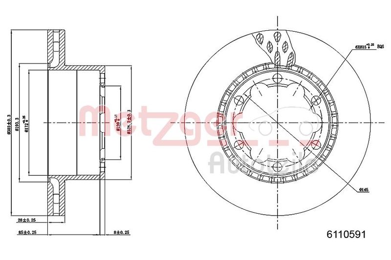 METZGER AUTOTEILE 6110591 Brake Disc