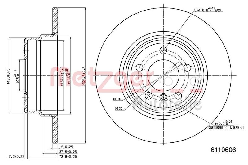 METZGER AUTOTEILE 6110606 Brake Disc