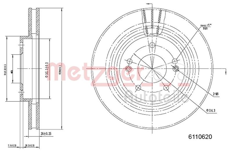 METZGER AUTOTEILE 6110620 Brake Disc