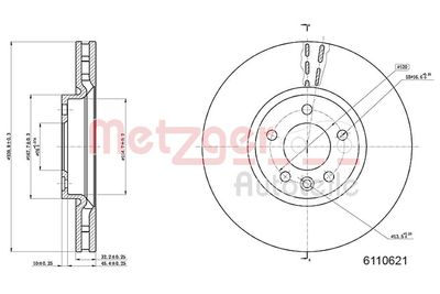 Brake Disc METZGER AUTOTEILE 6110621
