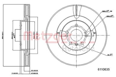 Brake Disc METZGER AUTOTEILE 6110635