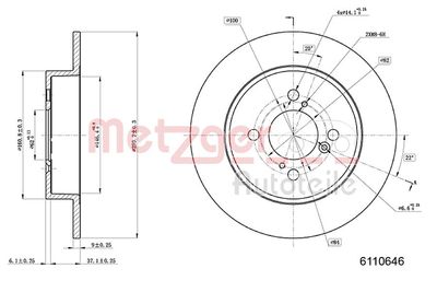 Brake Disc METZGER AUTOTEILE 6110646