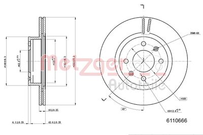 Brake Disc METZGER AUTOTEILE 6110666