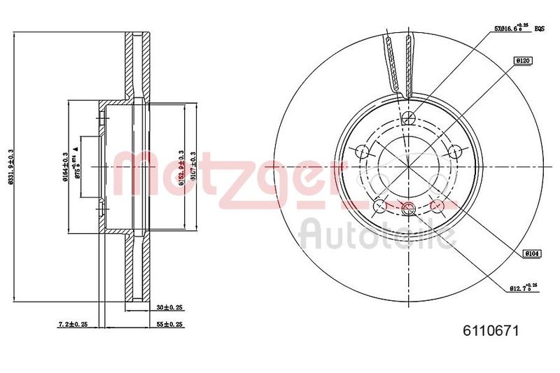 METZGER AUTOTEILE 6110671 Brake Disc