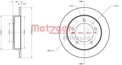Brake Disc METZGER AUTOTEILE 6110685