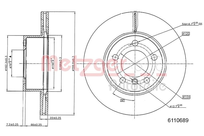 METZGER AUTOTEILE 6110689 Brake Disc