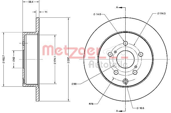 METZGER AUTOTEILE 6110700 Brake Disc