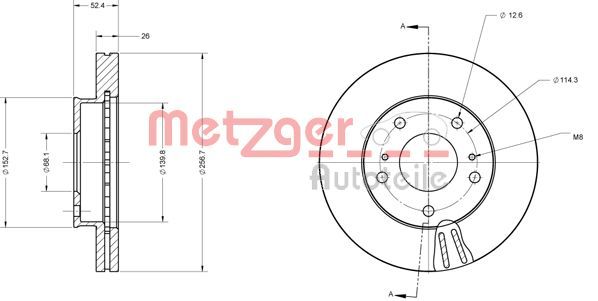 METZGER AUTOTEILE 6110702 Brake Disc
