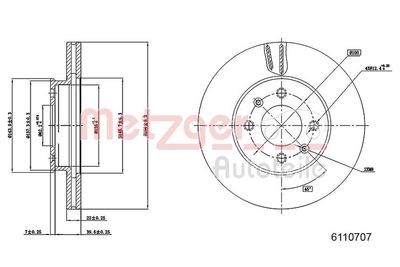 Brake Disc METZGER AUTOTEILE 6110707